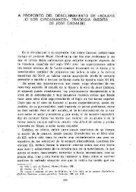 Más información sobre A propósito del descubrimiento de "Solaya o los circasianos", tragedia inédita de José Cadalso    / Pedro Álvarez de Miranda  