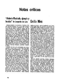 Más información sobre "Antonio Machado, ejemplo y lección" de Leopoldo de Luis / Emilio Miró