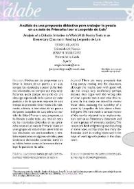Más información sobre Análisis de una propuesta didáctica para trabajar la poesía en un aula de Primaria: leer a Leopoldo de Luis
 / Sergio Arlandis y Josep M. Rodríguez