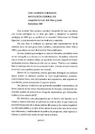 Más información sobre "Los caminos cortados: antología general" de Leopoldo de Luis / José María Molina Caballero