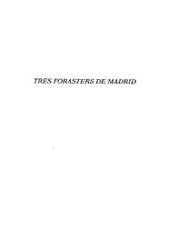 Portada:Tres forasters de Madrid / Eduard Escalante ; edició a cura de Josep Lluís i Rodolf Sirera