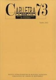 Portada:Caplletra: Revista Internacional de Filologia. Núm. 73, tardor 2022