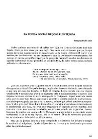 Portada:La poesía social de José Luis Tejada / Leopoldo de Luis
