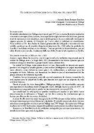 Portada:El cabildo catedralicio en la Málaga del siglo XVI / Antonio Jesús Jiménez Sánchez