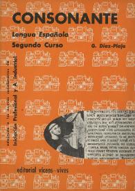 Portada: Consonante. Lengua Española. Segundo Curso de Aprendizaje Industrial / G. Díaz-Plaja