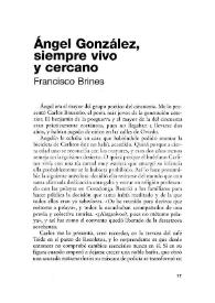 Ángel González, siempre vivo y cercano  / Francisco Brines | Biblioteca Virtual Miguel de Cervantes