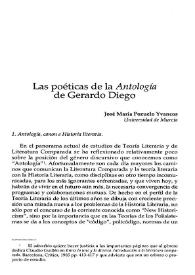 Las poéticas de la "Antología" de Gerardo Diego / José María Pozuelo Yvancos | Biblioteca Virtual Miguel de Cervantes