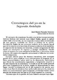 Más información sobre Cronotopos del yo en la "Segunda Antolojía" / José María Pozuelo Yvancos