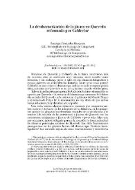 Portada:La desdramatización de la jácara en Quevedo reformada por Calderón  / Santiago Fernández Mosquera