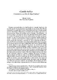 Portada:\"Castilla habla\" (comentarios a un libro de Delibes) / Manuel Alvar