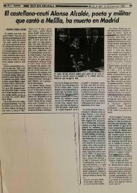 Más información sobre El castellano-ceutí Alonso Alcalde, poeta y militar, ha muerto en Madrid  / Jacinto López Gorge