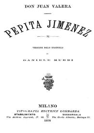 Pepita Jimenez / Juan Valera ; versione dallo spagnolo di Daniele Rubbi | Biblioteca Virtual Miguel de Cervantes