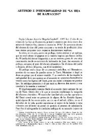 Artificio e intencionalidad de "La hija de Rappaccini"  / Alberto Blasi  | Biblioteca Virtual Miguel de Cervantes