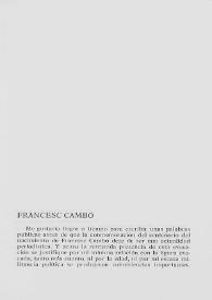 Francesc Cambó / Guillermo Díaz-Plaja | Biblioteca Virtual Miguel de Cervantes