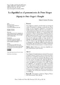 La dignidad en el pensamiento de Peter Singer / Martí Colom Nicolau | Biblioteca Virtual Miguel de Cervantes