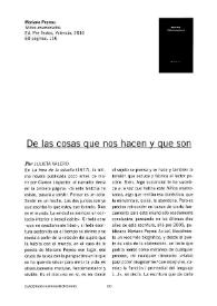 De las cosas que nos hacen y que son / Por Julieta Valero | Biblioteca Virtual Miguel de Cervantes