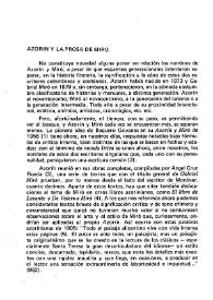 Azorín y la prosa de Miró / Francisco Javier Díez de Revenga | Biblioteca Virtual Miguel de Cervantes