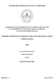 Más información sobre Diagnóstico del bienestar en estudiantes de educación media superior en Baja California, México / Janet Elisa González Ruiz 
