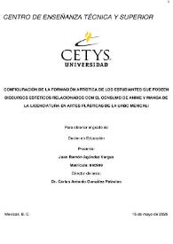 Más información sobre Configuración de la formación artística de los estudiantes que poseen discursos estéticos relacionados con el consumo de Anime y Manga de la licenciatura en artes plásticas de la UABC Mexicali / Juan Ramón Agúndez Vargas 