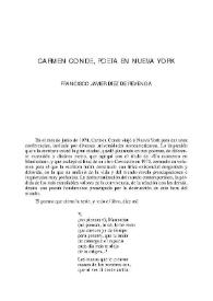 Más información sobre Carmen Conde, "Poeta en Nueva York" / Francisco Javier Díez de Revenga