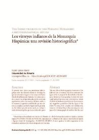 Los virreyes indianos de la Monarquía Hispánica: una revisión historiográfica / Rubén Gálvez Martín | Biblioteca Virtual Miguel de Cervantes
