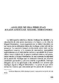 Más información sobre Análisis de una fidelidad. Julián Andújar: Miguel Hernández / Francisco Díez de Revenga