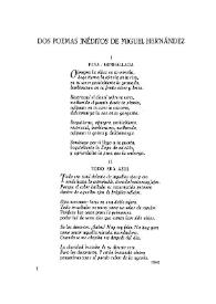Más información sobre Dos poemas inéditos de Miguel Hernández: "I Pena-Bienhallada" y "II Todo era azul" / Miguel Hernández