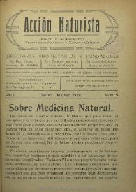 Acción Naturista. Núm. 5, 1919 | Biblioteca Virtual Miguel de Cervantes