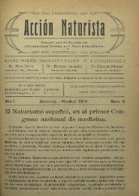 Acción Naturista. Núm. 6, 1919 | Biblioteca Virtual Miguel de Cervantes