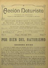 Acción Naturista. Núm. 9, 1919 | Biblioteca Virtual Miguel de Cervantes
