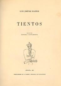 Tientos / Luis Jiménez Martos  | Biblioteca Virtual Miguel de Cervantes