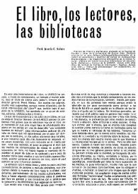 El libro, los lectores, las bibliotecas / Josefa E. Sabor | Biblioteca Virtual Miguel de Cervantes