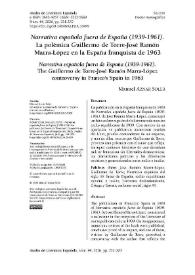 "Narrativa española fuera de España (1939-1961)". La polémica Guillermo de Torre-José Ramón Marra-López en la España franquista de 1963 / Manuel Aznar Soler | Biblioteca Virtual Miguel de Cervantes