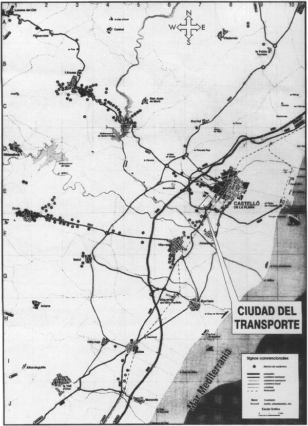 Mapa sobre situación de la Ciudad del Transporte