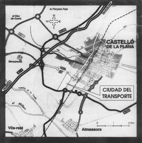 Mapa sobre situación de la Ciudad del Transporte