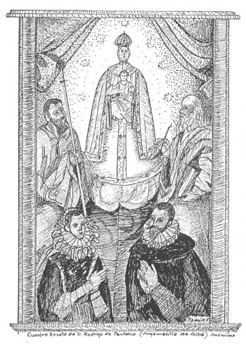 Ilustración: «Cuadro Exvoto de D. Rodrigo de Pacheco (Argamasilla de Alba)». Anónimo
