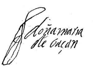 Firma de doña María de Bazán