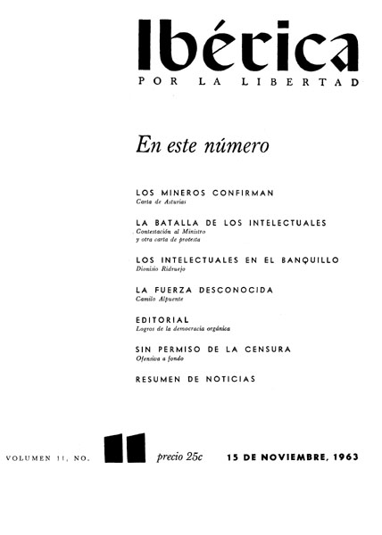 Ibérica por la libertad. Volumen 11, Nº 11, 15 de noviembre de 1963
